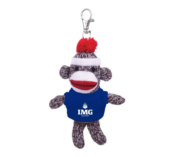 Plush Keychain Sock Monkey Buddy